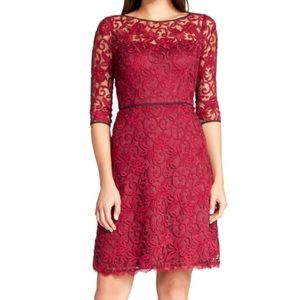 Adrianna Papell Red Lace Cocktail Dress
